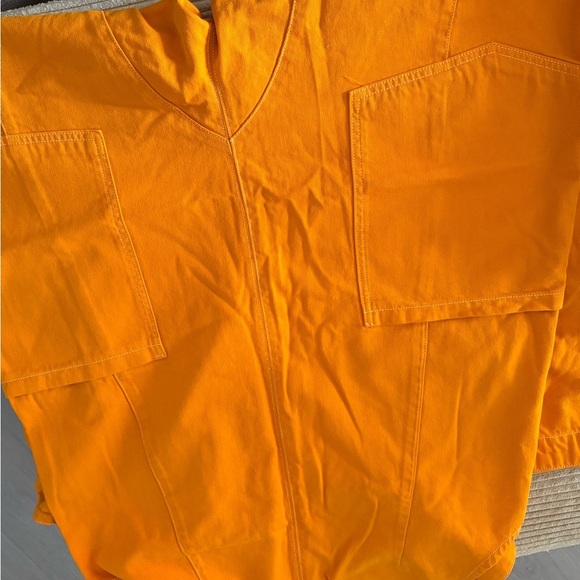 FREE PEOPLE NWT HIGH ROLLER HI C OVERALLS ORANGE XL - Picture 8 of 8